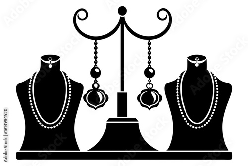 Minimalist Jewelry Display Stand Vector Artwork