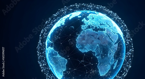 Fototapeta Naklejka Na Ścianę i Meble -  Global network connection technology digital earth world business communication concept design