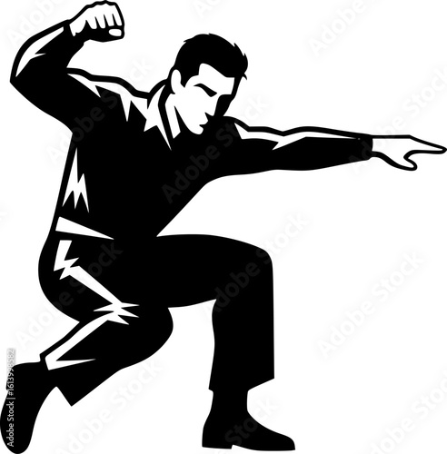 Stuntman Shape in action vector