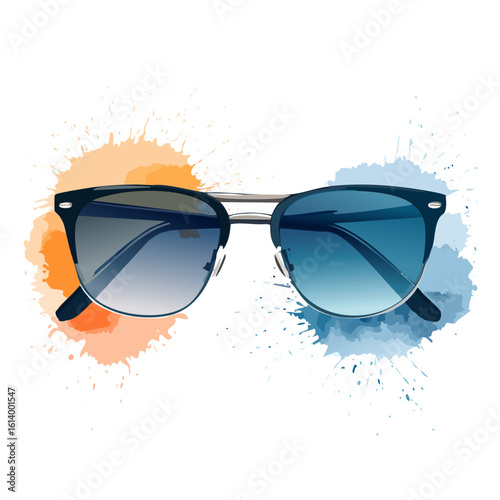 Stylish Sunglasses with Gradient Lenses and Colorful Splashes