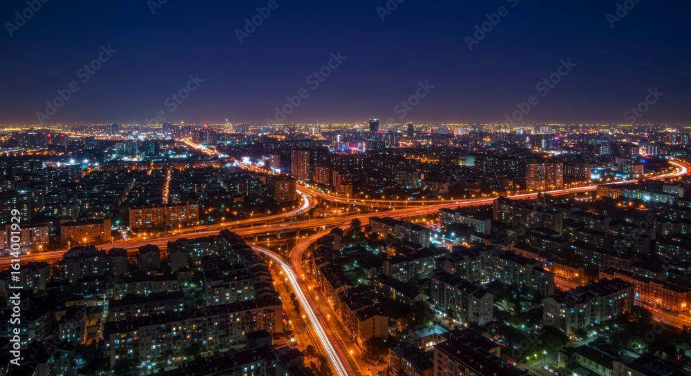 Obraz premium City intersection at night