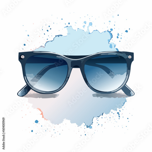 Stylish dark blue sunglasses with classic frames and reflective blue gradient lenses.