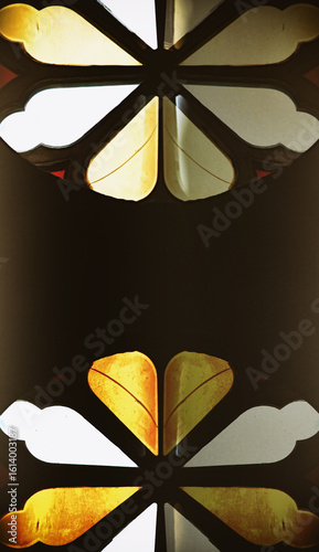 Abstract Symmetrical Stained Glass Inspired Illustration