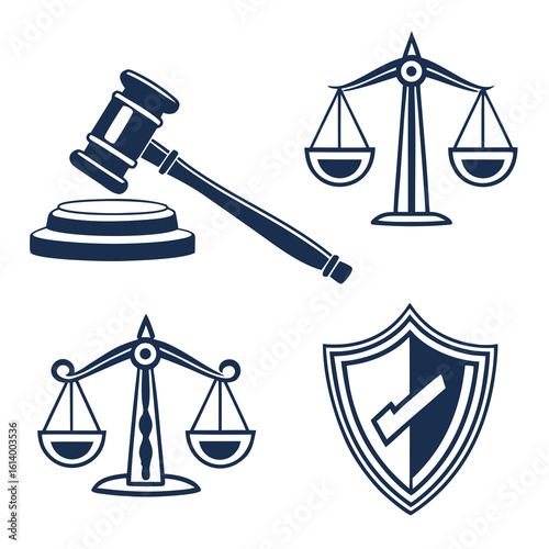 Justice and Law Symbols Collection.