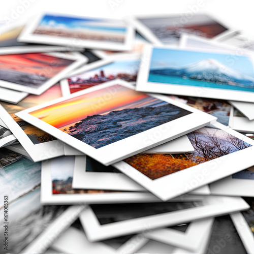 A collection of colorful instant photos
