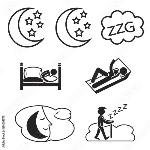 Sleep and Rest Icons Collection.