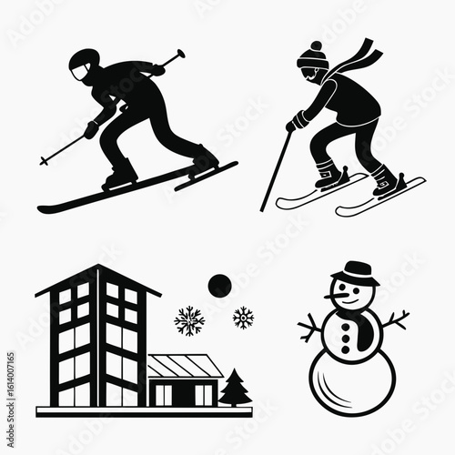 Winter Sports and Snowman Icons.