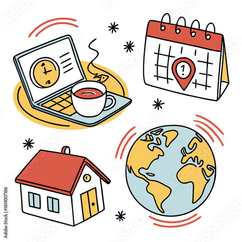 Work From Home Global Connection Concept.