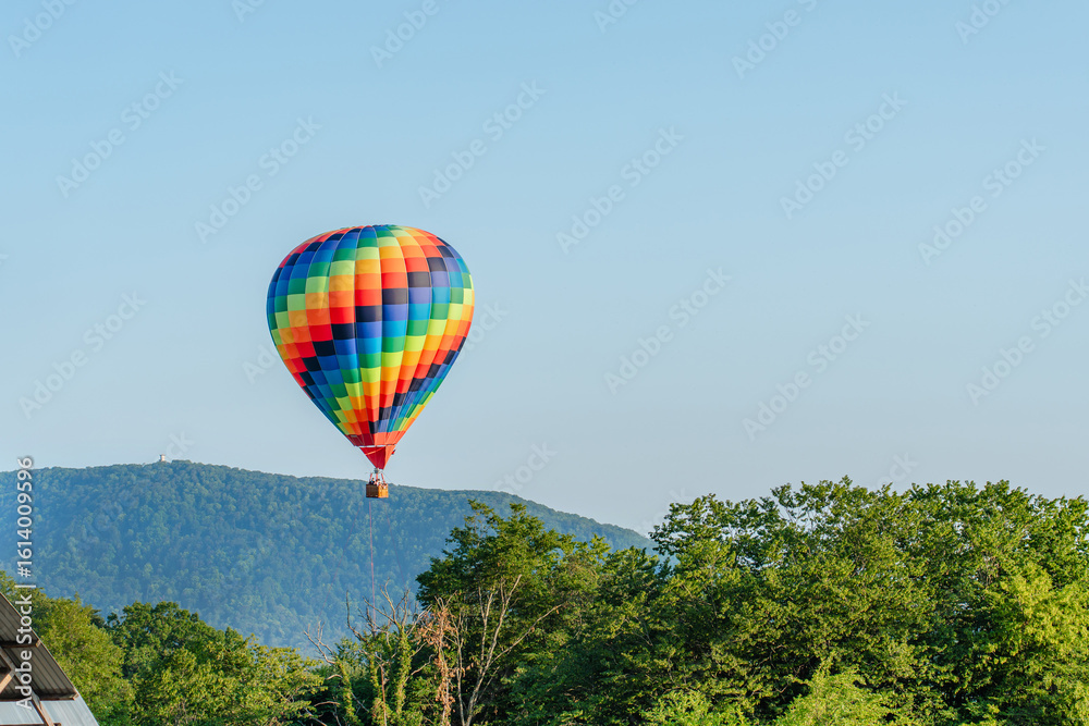 Obraz premium Hot Air Balloon different colors in air
