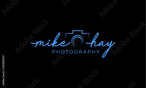 Photography logo template camera vector. signature logo concept eps 10