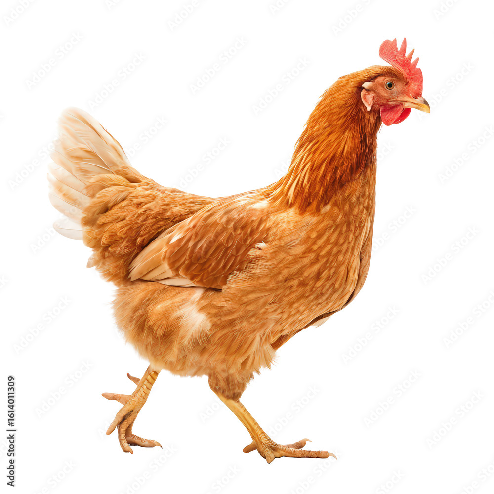 Fototapeta premium a set of images of a chickens walking png chicken walking sequence png poultry motion series png farm bird collection png transparent background image