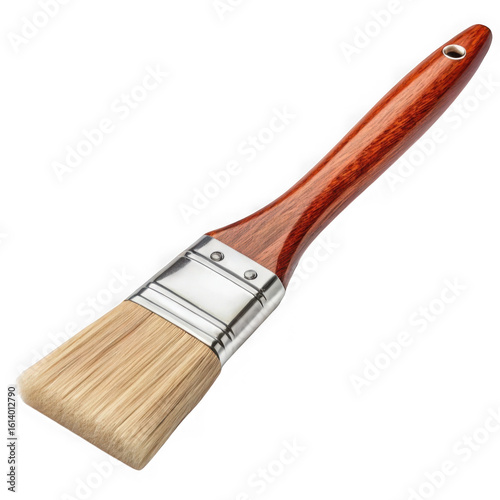 A single paintbrush isolated on transparent background