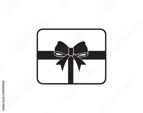 Gift box icon with ribbon and bow illustration on white background