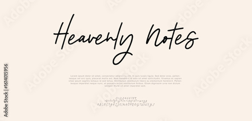 Signature Font Uppercase Lowercase And Number. Script Font Calligraphy Logotype  elegant Font Type Font lettering handwritten. vector illustration  
