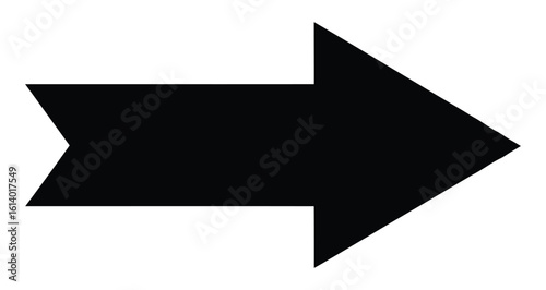 Minimalist Black Right Arrow Icon with Stylized Split Tail — Directional Graphic Element for Navigation, Diagrams, Signage, or UI