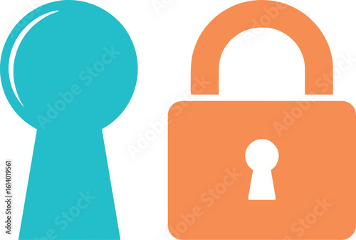 Security lock and keyhole vector illustration for protection concept art