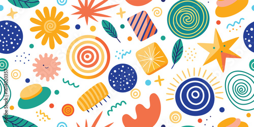 vibrant pattern featuring overlapping circles in various colors, creating a dynamic and visually engaging design..eps