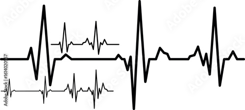Heartbeat pulse vector illustration ekg medical cardiology rhythm lifeline health