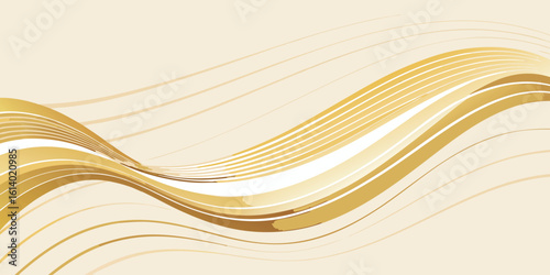 Elegant abstract background with flowing golden lines, conveying a sense of movement and sophistication..eps