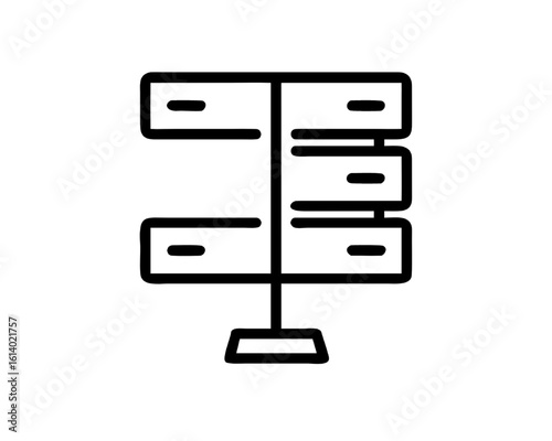 Kanban board flat line icon for project management. Vector symbol for workflow and task planning.