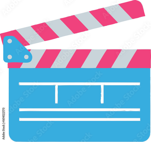 Stock vector illustration of a movie clapperboard for film and video production