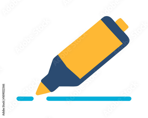 Highlighting Pen Icon Vector Illustration for Emphasis and Marking Key Information Concept