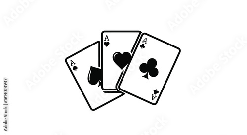 Three Playing Cards with Aces