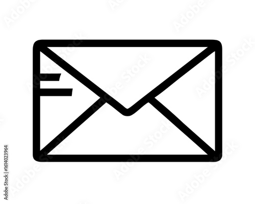 Email envelope vector graphic icon. A simple symbol for digital mail, online contact, and web communication.