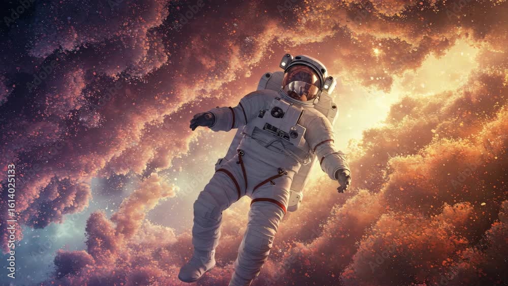custom made wallpaper toronto digitalAstronaut Floating Through Cosmic Clouds Dreamlike Space Journey.