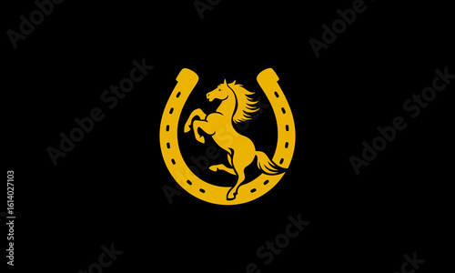 Horse or horseshoe logo vector icon illustration