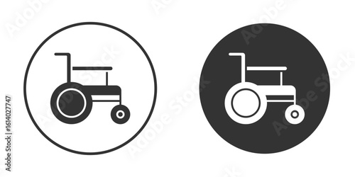 Wheelchair icon illustration. Pixel vector graphics - Vector.