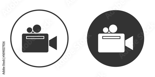 Video camera icon illustration. Pixel vector graphics - Vector.