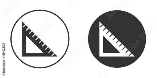 Triangle ruler icon illustration. Pixel vector graphics - Vector.
