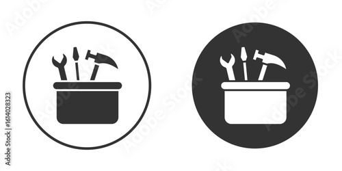 Toolbox icon illustration. Pixel vector graphics - Vector.