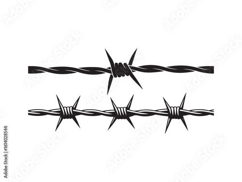 silhouette barbed war vector isolate on white background.