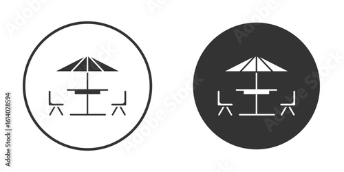 Terrace icon illustration. Pixel vector graphics - Vector.