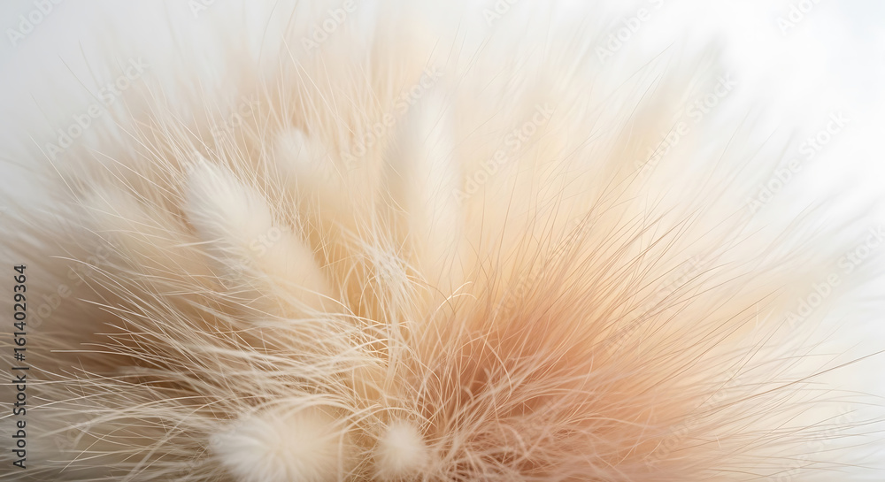 Fototapeta premium Closeup of delicate pampas grass plumes with water droplets glistening