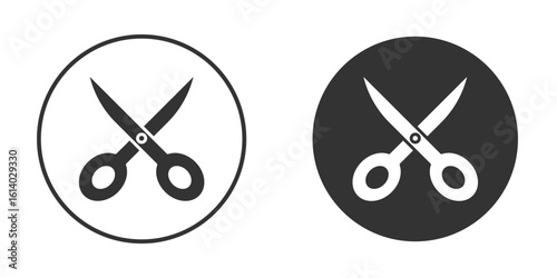 Scissors icon illustration. Pixel vector graphics - Vector.