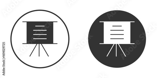 Presentation icon illustration. Pixel vector graphics - Vector.