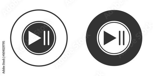 Play pause icon illustration. Pixel vector graphics - Vector.