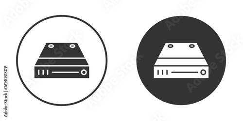 Hard Disk icon illustration. Pixel vector graphics - Vector.