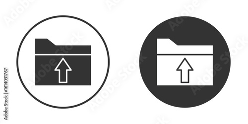 Folder upload icon illustration. Pixel vector graphics - Vector.