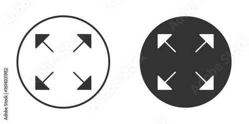 Expand arrows icon illustration. Pixel vector graphics - Vector.