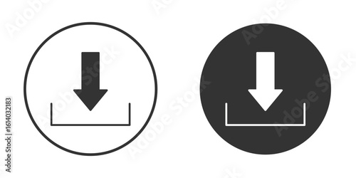 Download icon illustration. Pixel vector graphics - Vector.