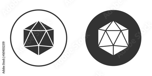 Dice d20 icon illustration. Pixel vector graphics - Vector.