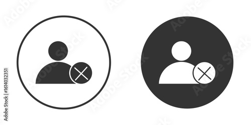 Delete user icon illustration. Pixel vector graphics - Vector.
