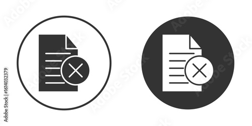 Delete Document icon illustration. Pixel vector graphics - Vector.