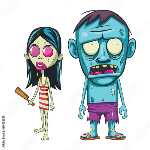 Zombie Kid Characters Cartoon
