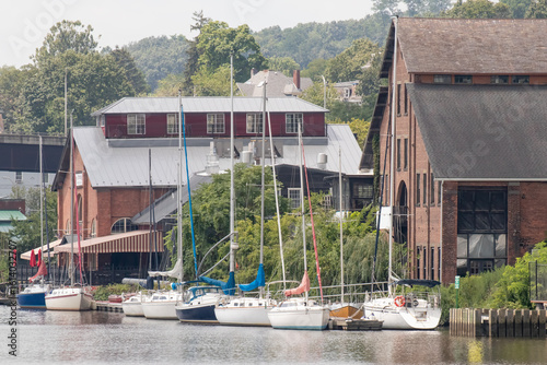 Sailboats at dock, Rondout Creek, Kingston, NY