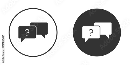 Comment question icon illustration. Pixel vector graphics - Vector.